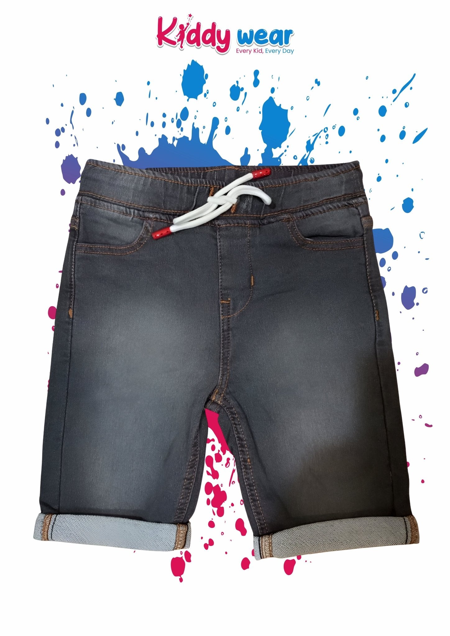Boys' Faded Black Denim Shorts - Kiddy Wear