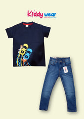 Kiddy Wear Kids' Racing Set - T-Shirt & Jeans Combo