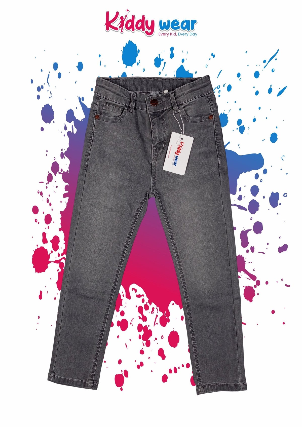 Boys' Stylish Grey Denim Jeans - Kiddy Wear