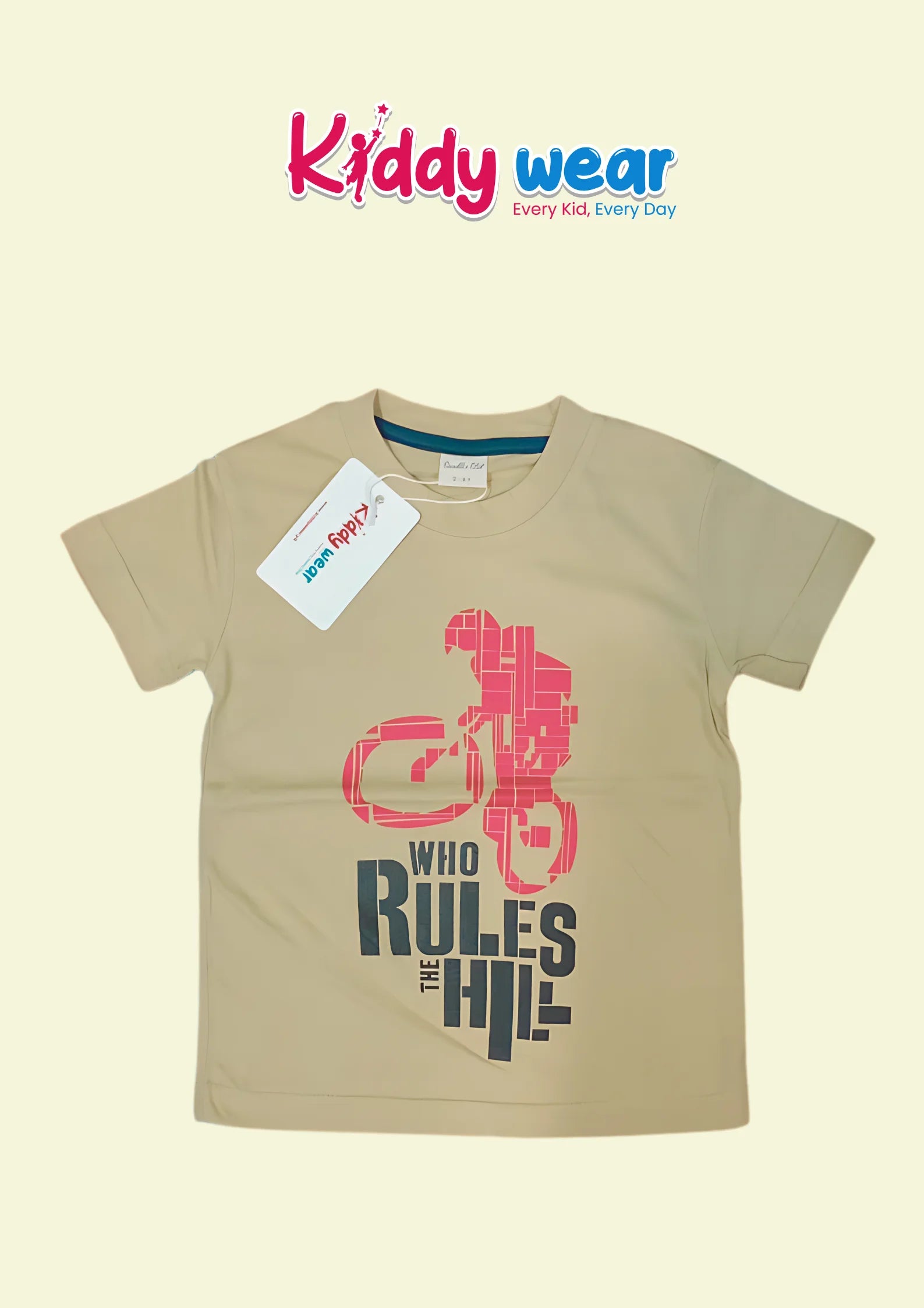 Kids' Khaki "Rules the Hill" Tee & Dark Blue Jeans Set