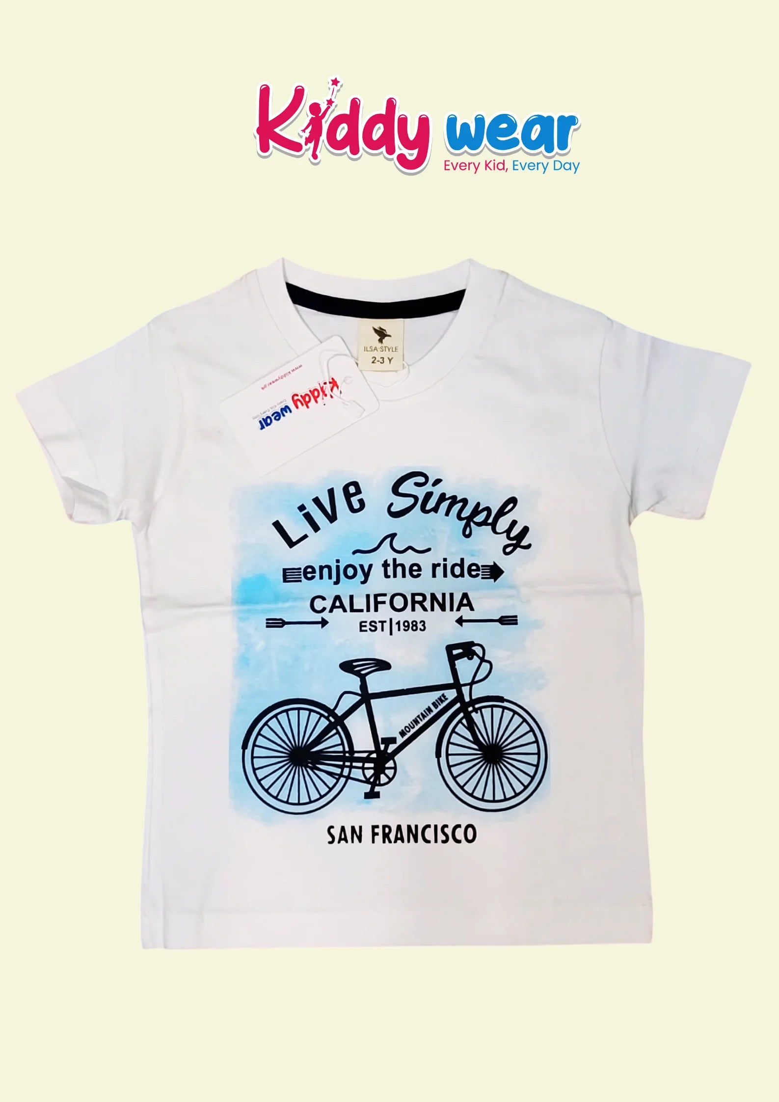 Kids' White Bicycle Tee & Grey Shorts Set