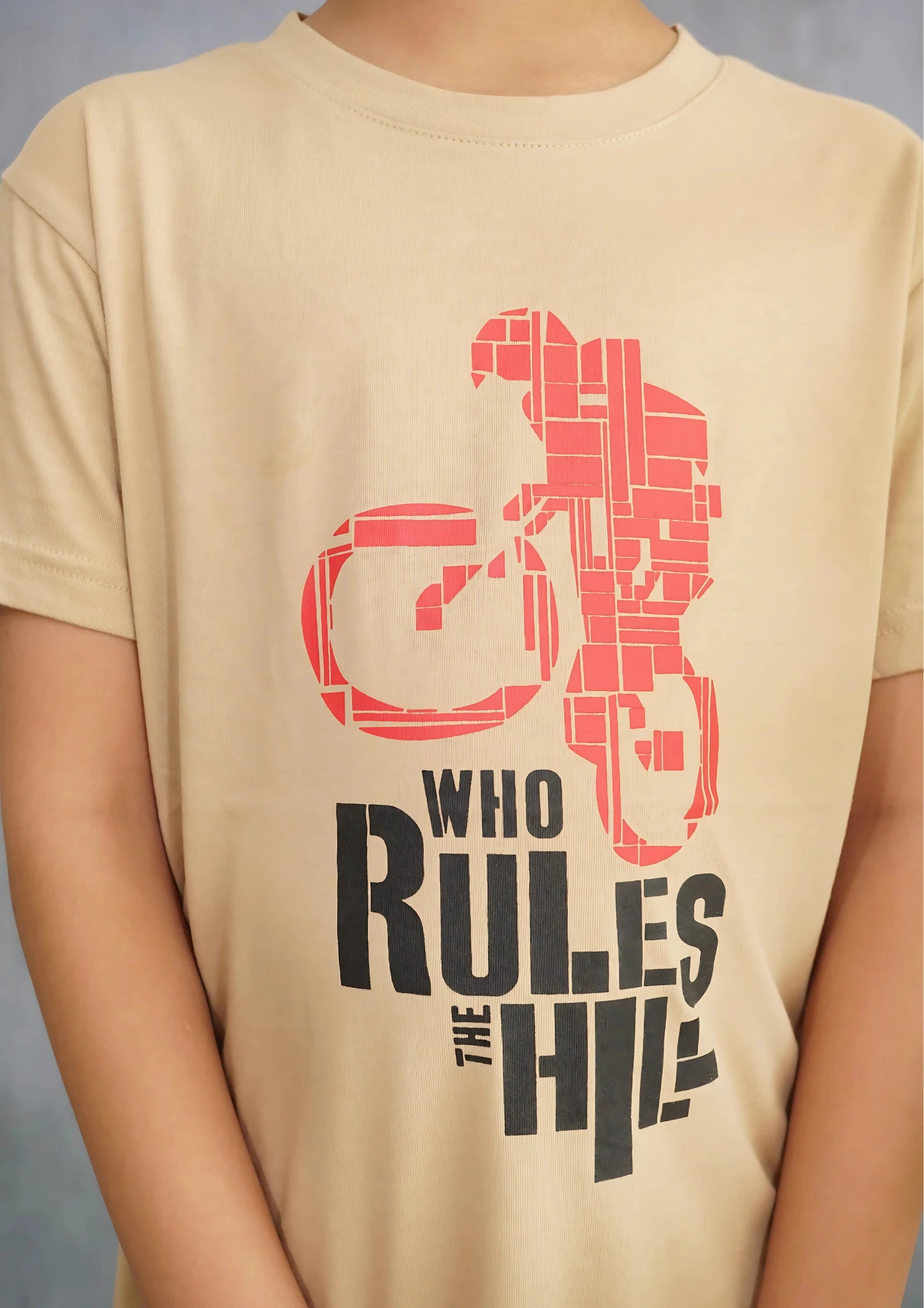 Kids' Khaki "Rules the Hill" Bike T-Shirt