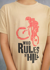 Kids' Khaki "Rules the Hill" Bike T-Shirt