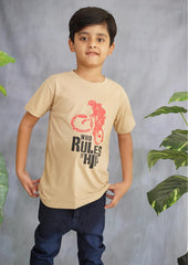 Kids' Khaki "Rules the Hill" Bike T-Shirt