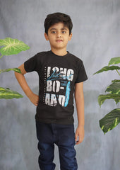 Kids' Black Long Board Tee Shirt