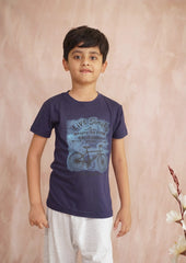 Kids' Navy "Live Simply" Bicycle T-Shirt