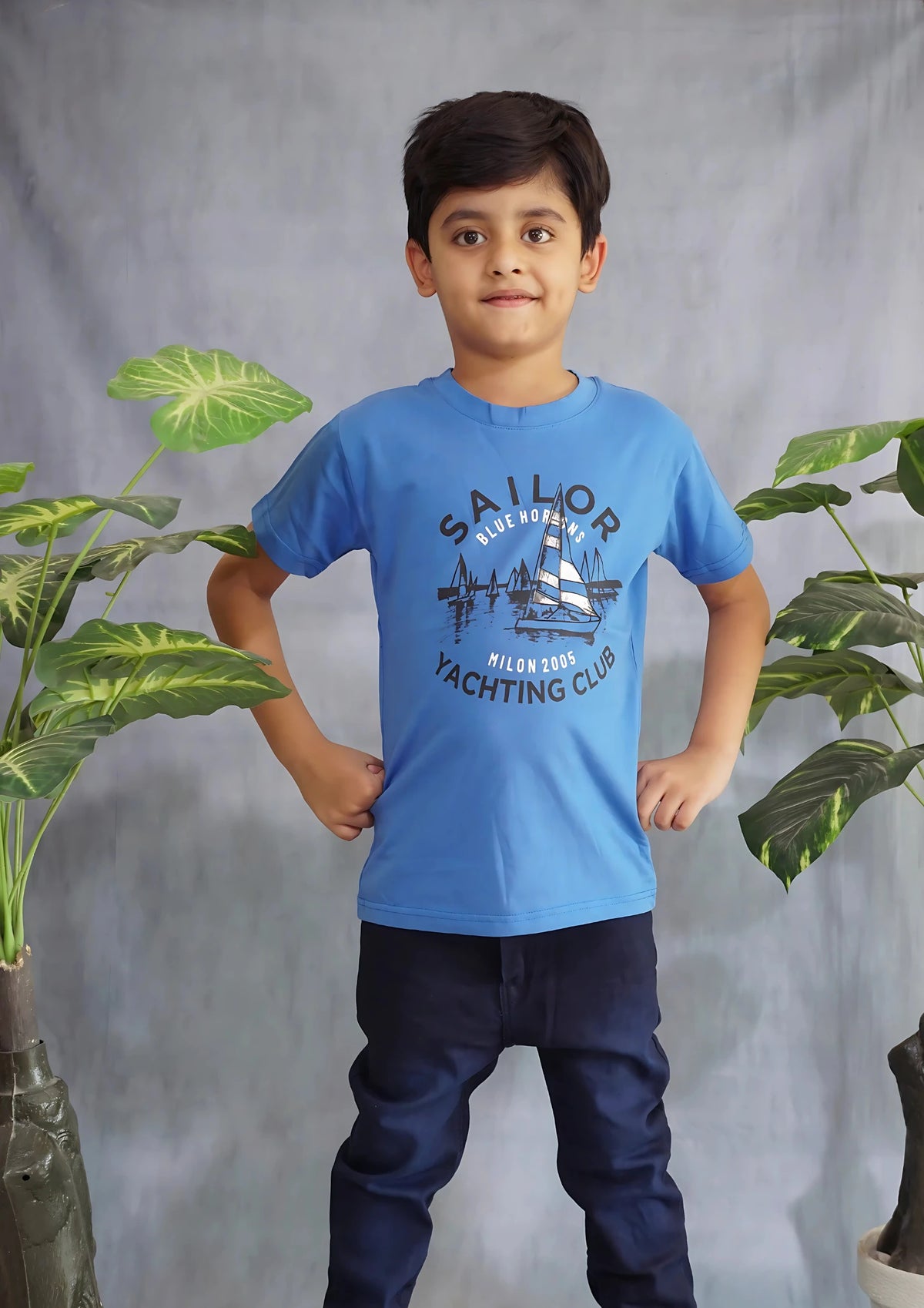 Kids' Blue Sailing Graphic T-Shirt