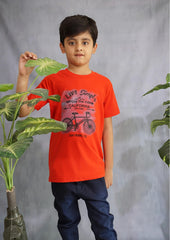Kids' Red "Live Simply" Bicycle Tee