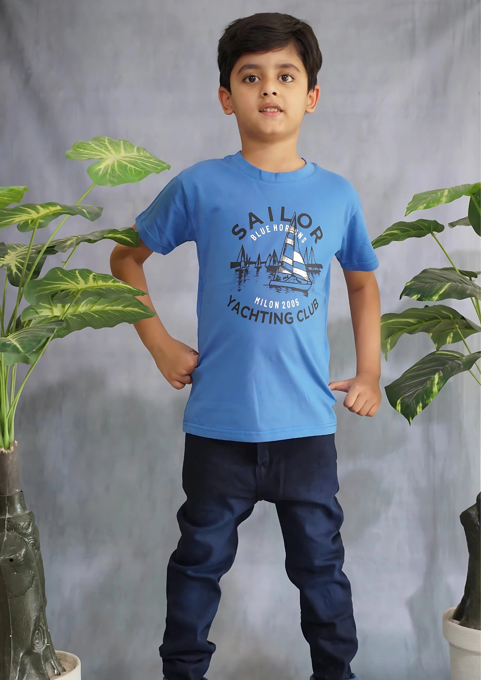Kids' Blue Sailing Graphic T-Shirt