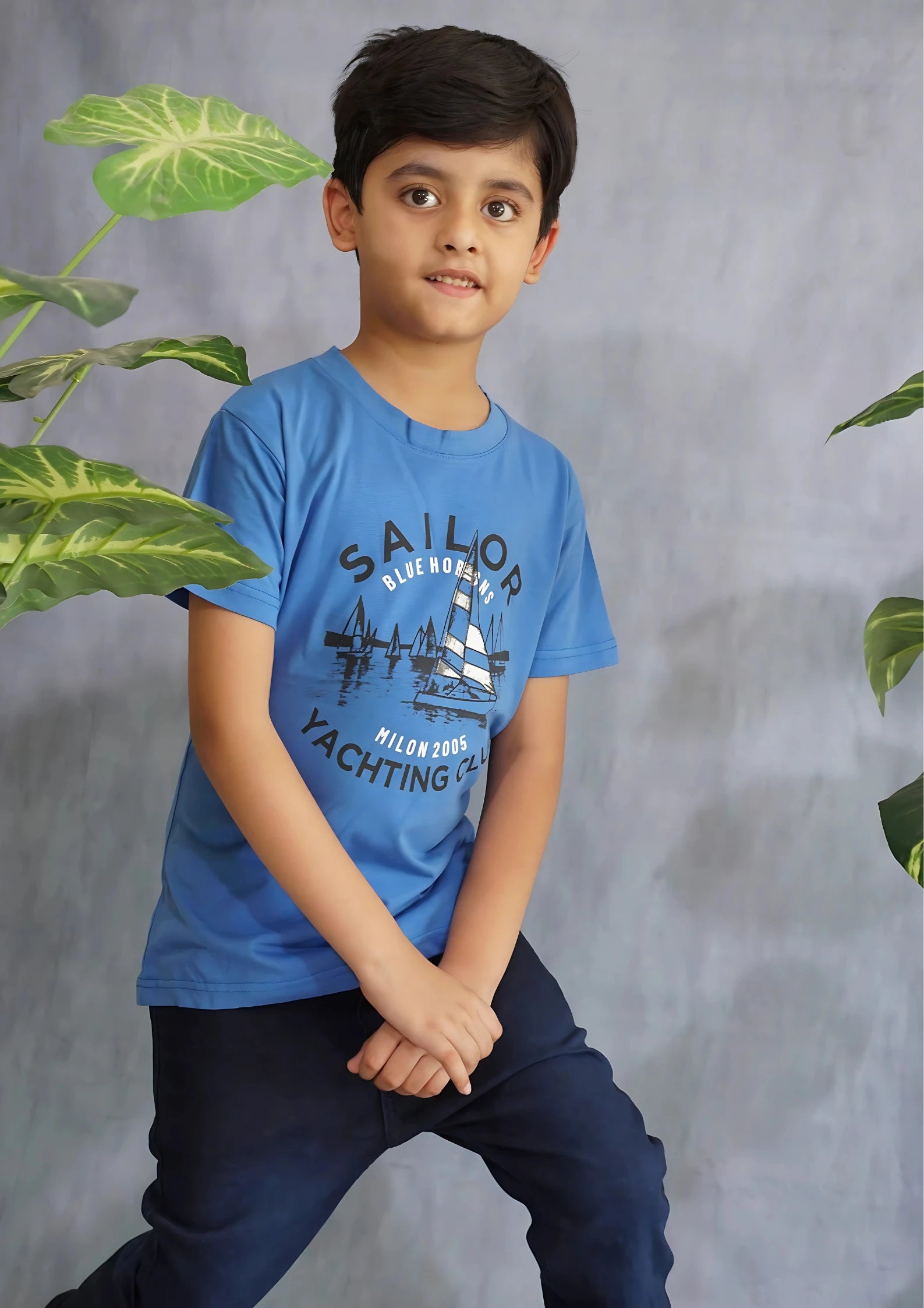 Kids' Blue Sailing Graphic T-Shirt