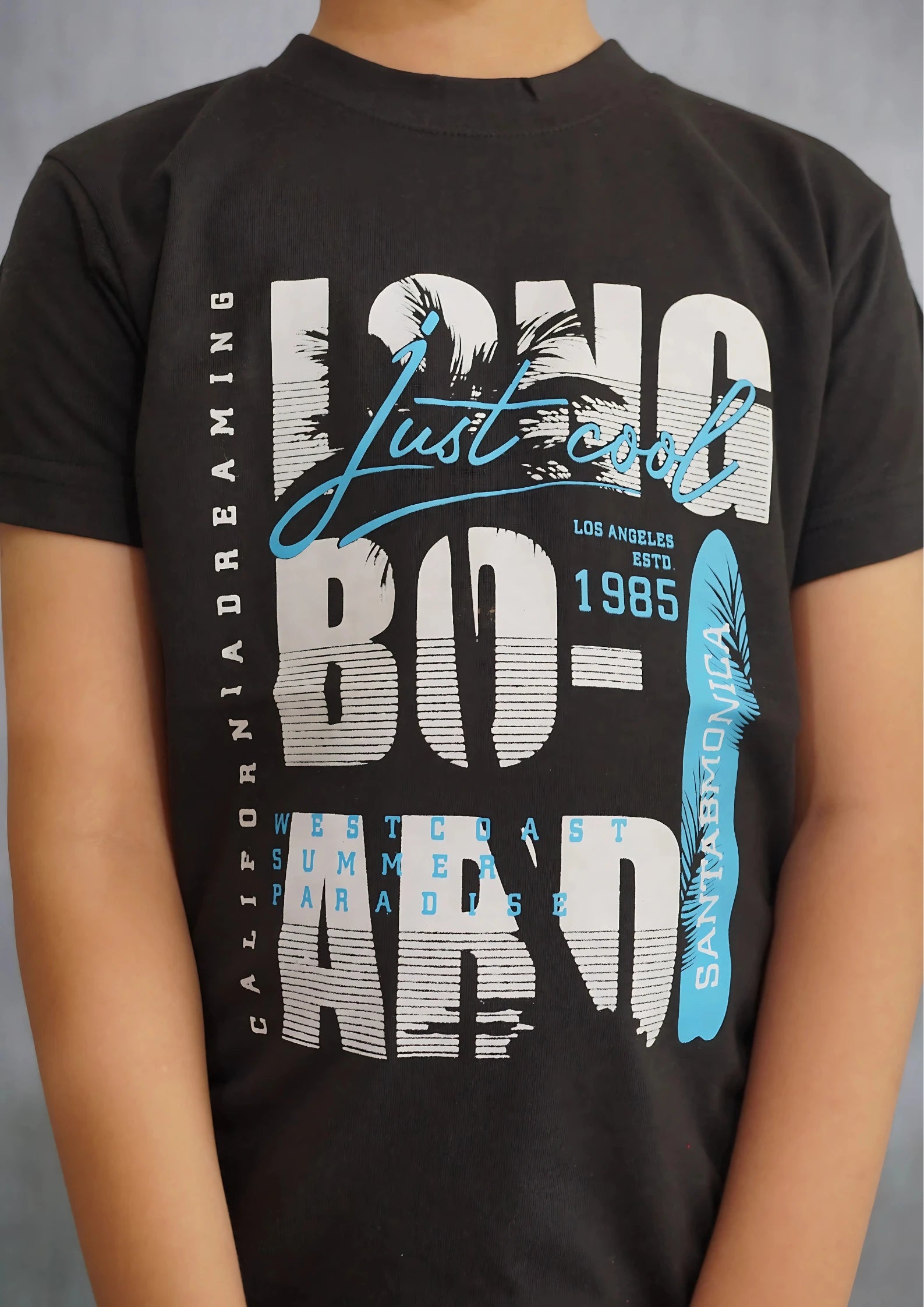 Kids' Black Long Board Tee Shirt