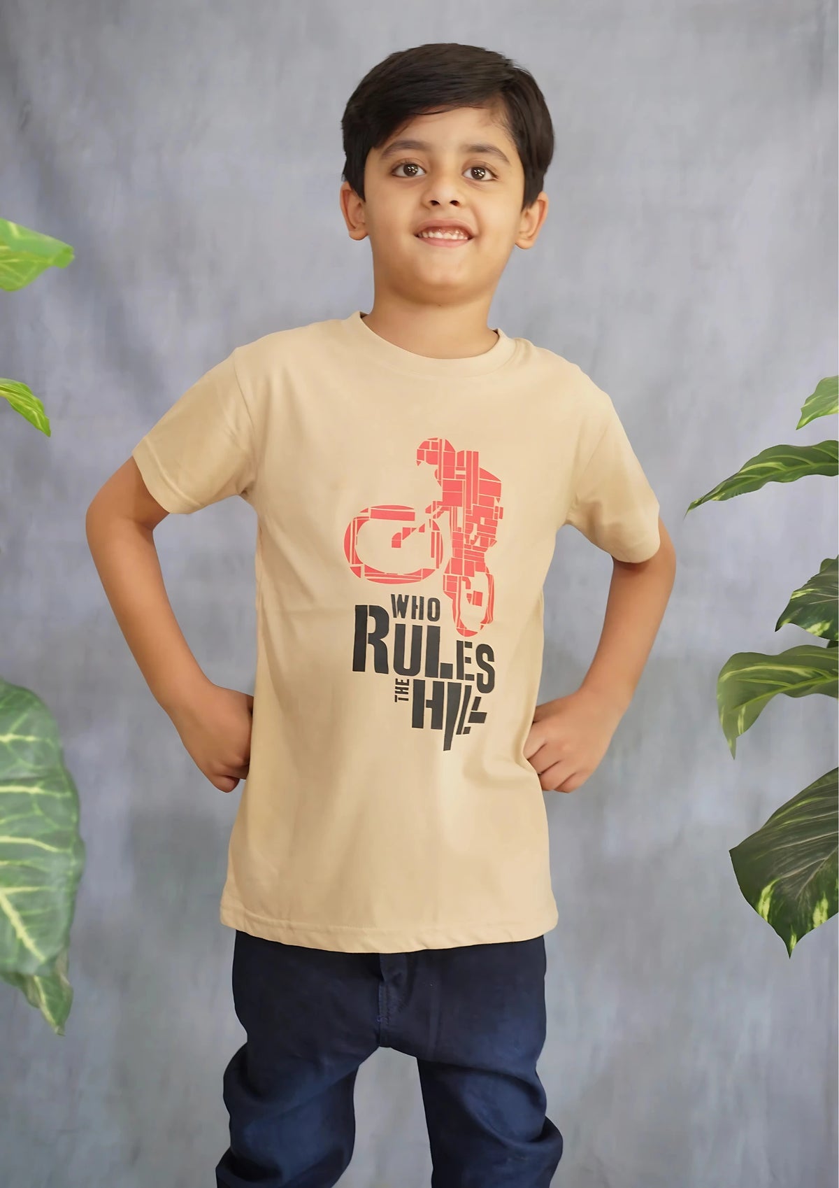 Kids' Khaki "Rules the Hill" Bike T-Shirt