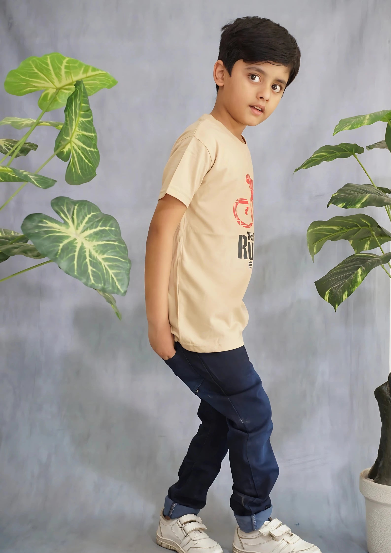 Kids' Khaki "Rules the Hill" Bike T-Shirt